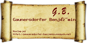 Gaunersdorfer Benjámin névjegykártya
